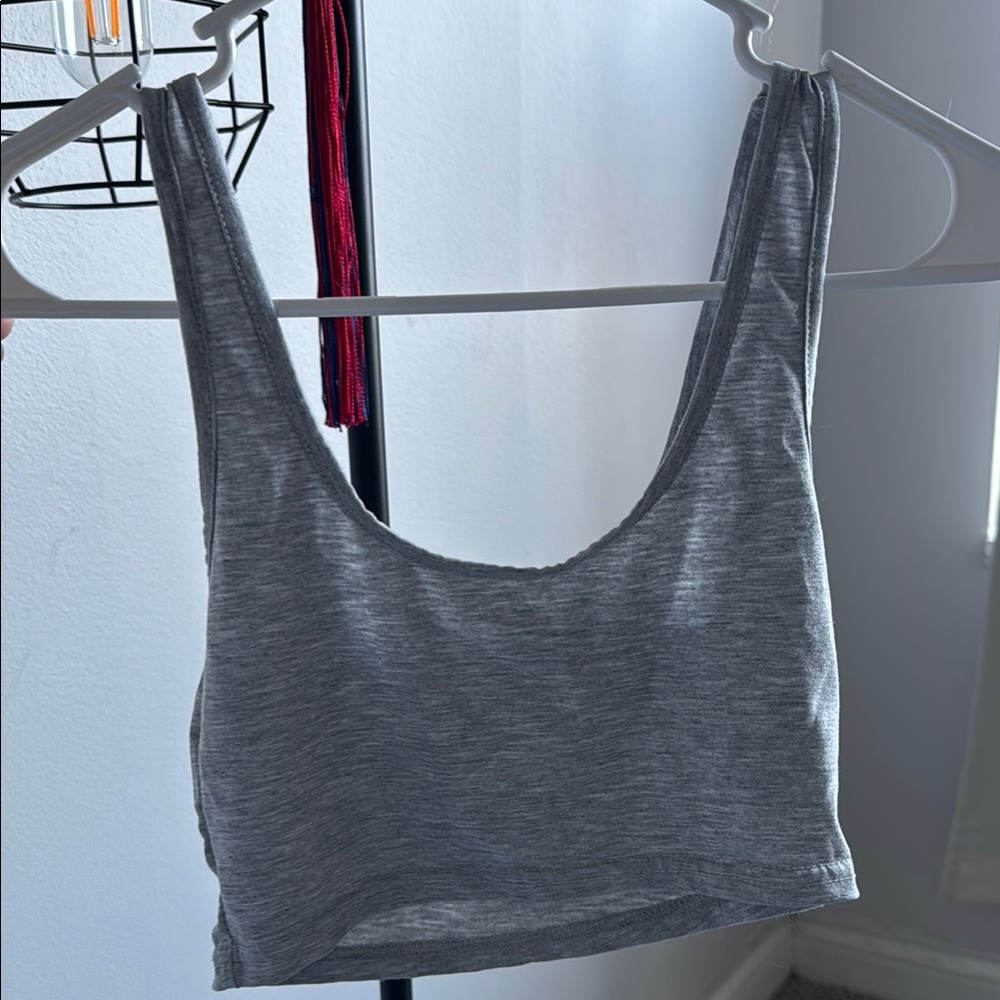 Gray Sleeveless Crop Top